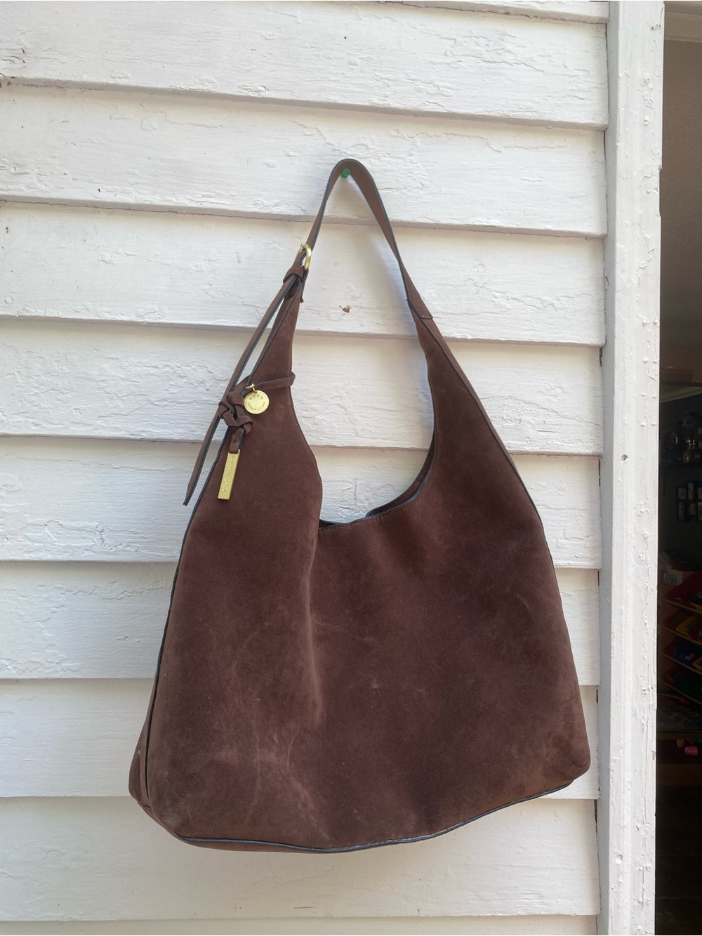 BCBG Generations Brown Suede Hobo Shoulder Bag